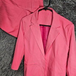 Single breasted button blazer and short set